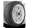 HD Golf Wheel & Tire Package ( 1pc ) 14x7.0 Spinout White Machined w ( 1pc ) 205/40-14 All-Season Tire