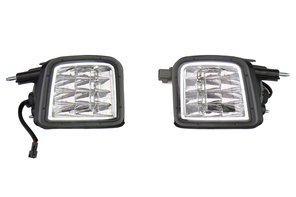 OLM USDM LED Front Turn Signal Housings - Clear Lens with Chrome Reflector - 2015-2017 Subaru WRX / STI