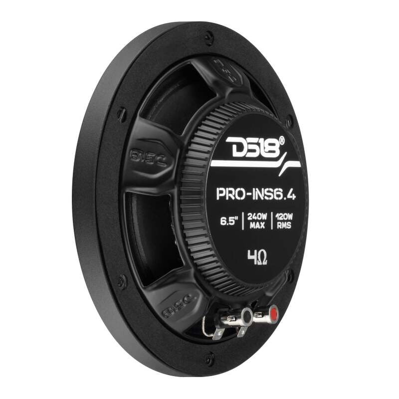 DS18 6.5in 120 Watts RMS 4ohm Neodymium Ultra Shallow Mid-Range Grille Included w/ Cloth Protection