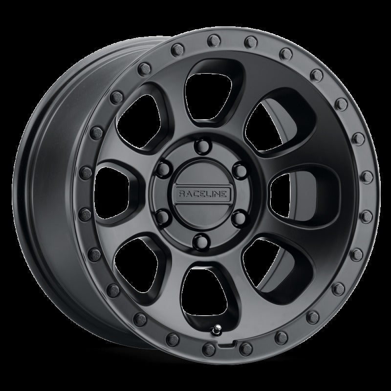 Raceline 961B Bolt 17x9in / 6x139.7 BP / -12mm Offset / 106.1mm Bore - Satin Black