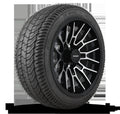 HD Golf Wheel & Tire Package ( 1pc ) 12x7.0 RTC Black Machined Face w ( 1pc ) 215/35-12 All-Season Tire