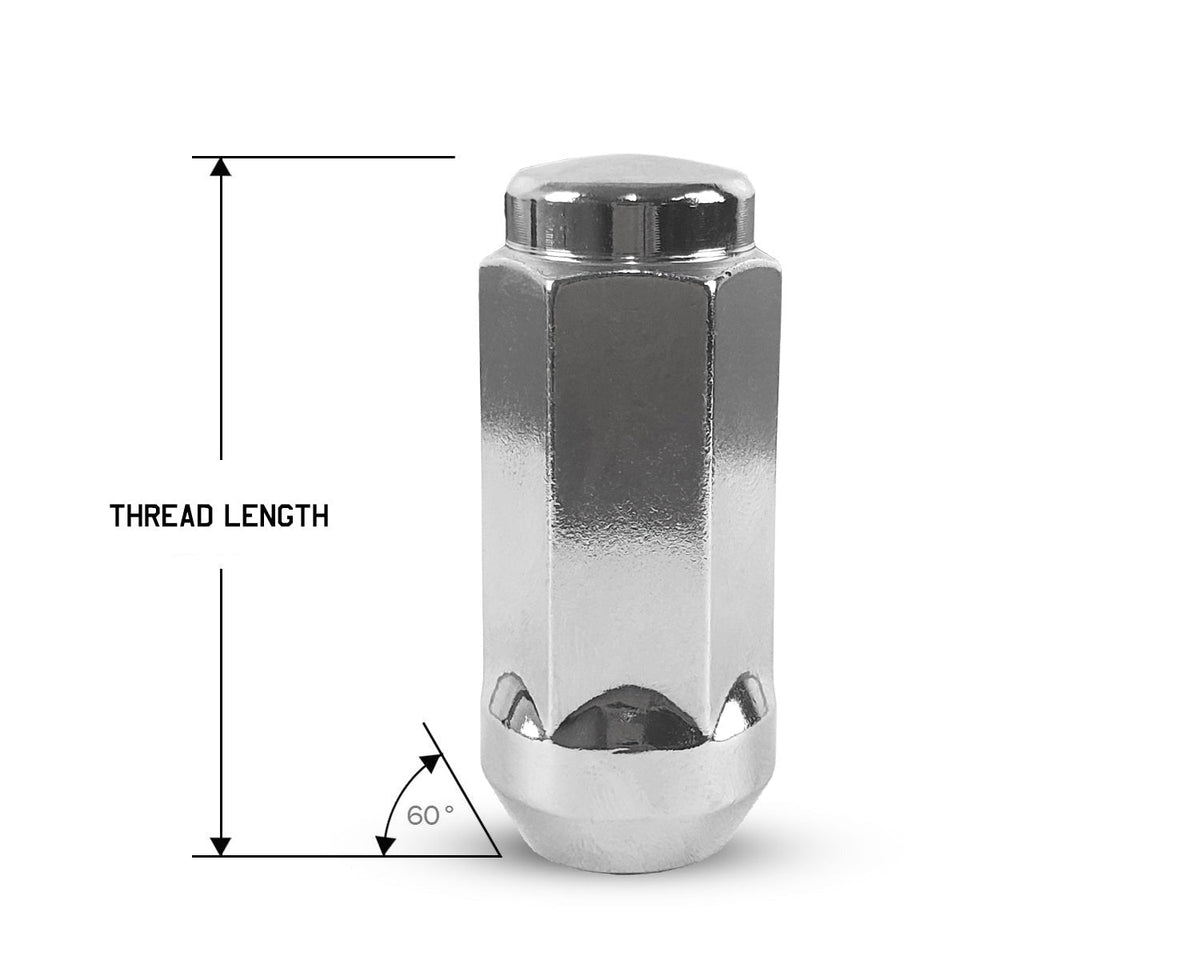 Perfectly Tight 3/4" Hex Lug Nut Tapered Seat 9/16-18 x 50mm - Chrome Steel - 1 Piece