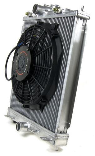 MAP Small Radiator Kit with 12" Slim Electric Fan | 2001-2006 Mitsubishi Evo 7/8/9