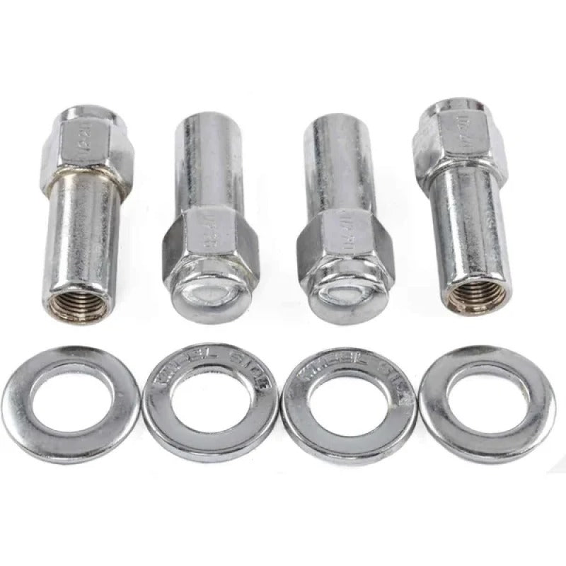 Weld Closed End Lug Nuts 12mm x 1.5 Thread Shank Seat - Chrome (4 Pack)