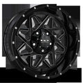 HD Offroad Gridlock 20x10 -25 5x127/5x139.7mm 106.2mm Gloss Black/Milled Edge