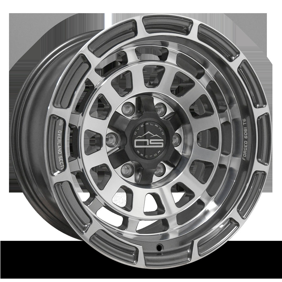 Overland Sector Badlander Forged 17x9 +0 6x135/6x139.7mm 106.1mm Gloss Gun Metal/Machined Face