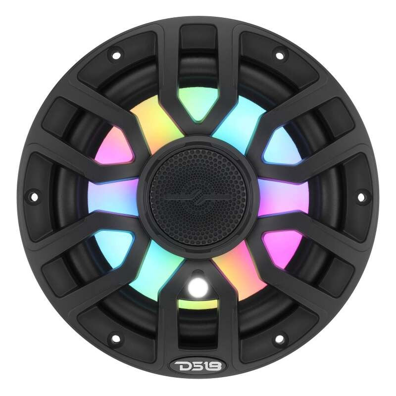 DS18 7.7in 2-Way 175 Watts RMS 4ohm Dgtl LED Lights Bullet Tweeter Cvrs Incl Blk Built-in Deck Light