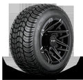 HD Golf Wheel & Tire Package ( 1pc ) 10x7.0 Canyon Black Milled Edges w ( 1pc ) All-Season Tire