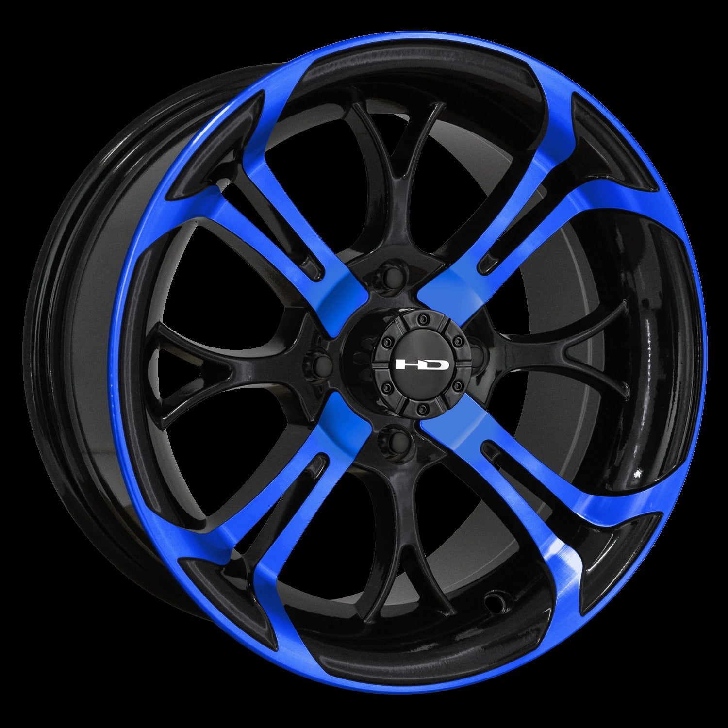 HD Golf Spinout 14x7 -10 4x101.6mm 68.2mm Gloss Blue&BK/Machined Face