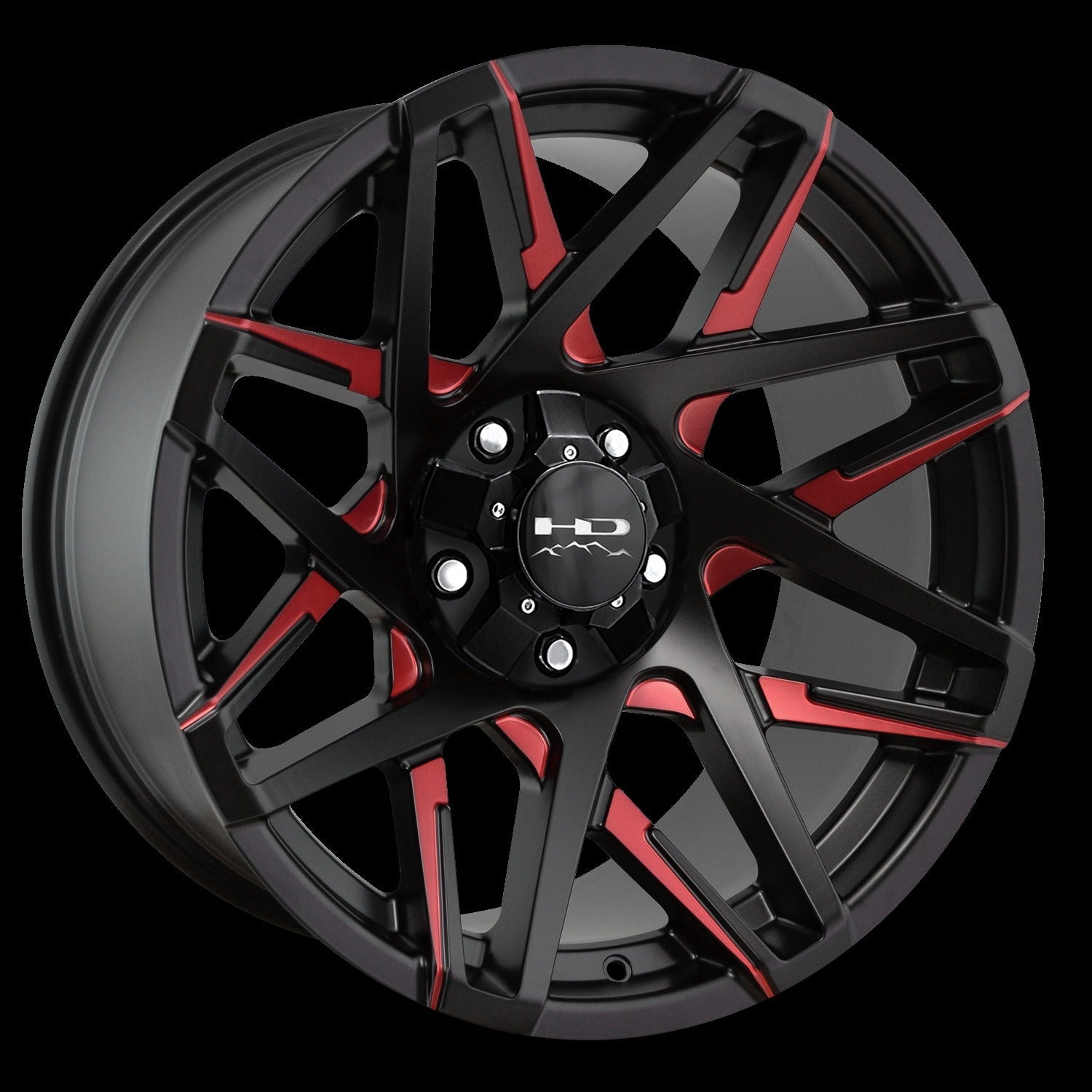 HD Offroad Canyon 20x10 -25 5x127/5x139.7mm 78.1mm Satin Red&BK/Milled Face