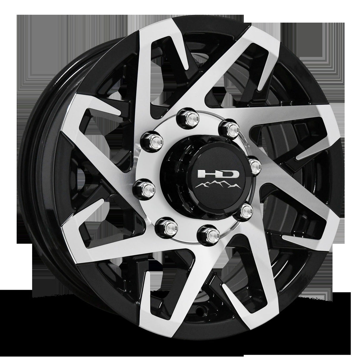 16" x 6" | CANYON ALUMINUM TRAILER WHEEL | 8 on 6-1/2 | Gloss Black Machined