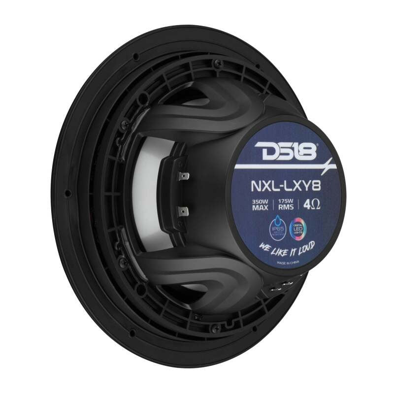 DS18 8in 2-Way 175 Watts RMS 4ohm Digital LED Lights Bullet Tweeter Black