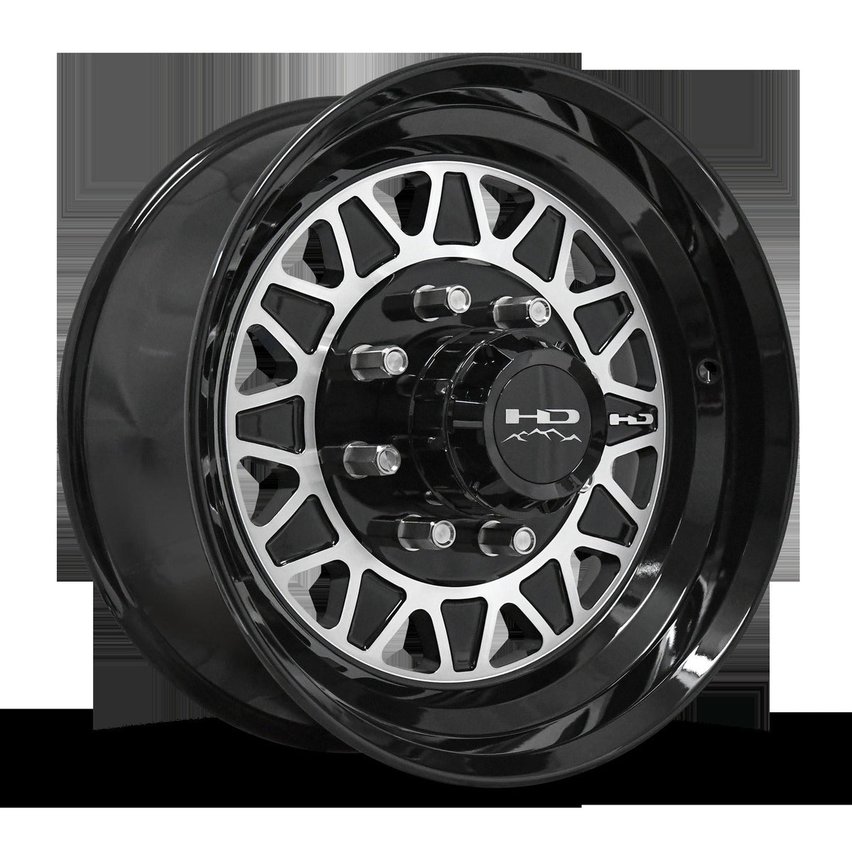 HD Trailer HDT Forged 17.5x6.75 +0 8x165mm 128.6mm Gloss Black/Machined Face - Lug Centric