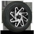 15 INCH | 5 on 4-1/2| CANYON Aluminum Trailer Wheel w/ Radial Tire Assembly | Gloss Black with Machined Face ( 1pc )