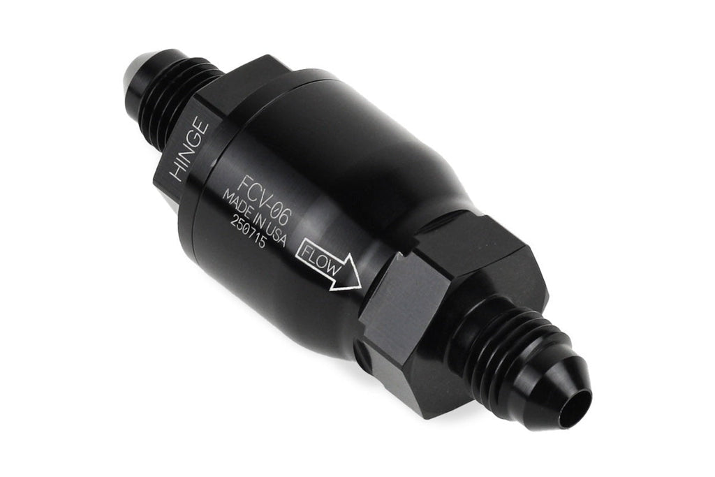 Improved Racing High-Flow, Low Cracking Pressure Flapper Check Valve, -4AN Male