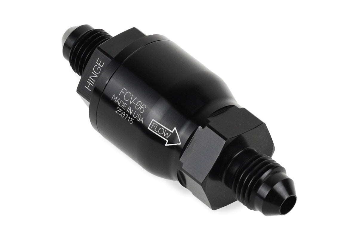 Improved Racing High-Flow, Low Cracking Pressure Flapper Check Valve, -4AN Male