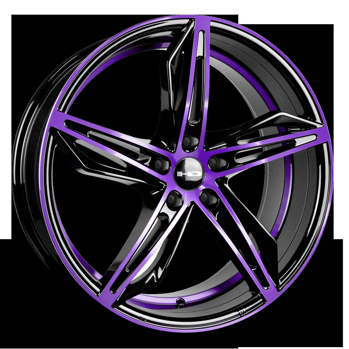 HD Wheels Fly Cutter 18x8 +35 5x114.3mm 73.1mm Gloss Purple&BK/Machined Face