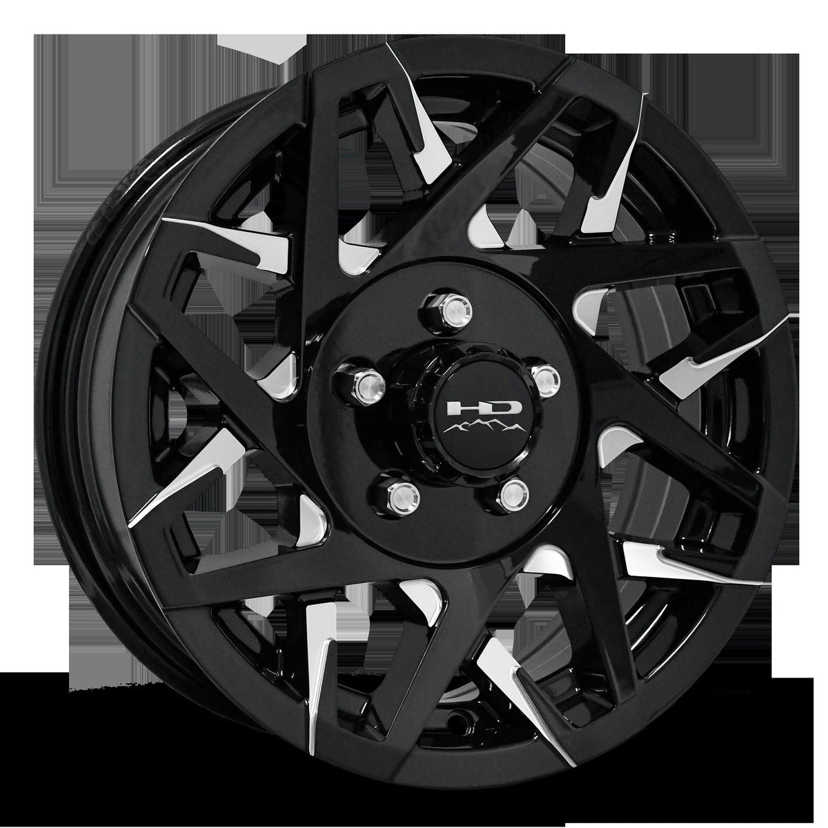 HD Trailer Canyon 14x5.5 +0 5x114.3mm 83mm Gloss Black/Milled Face