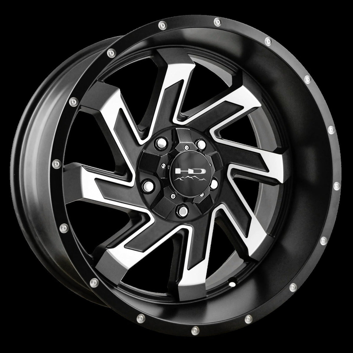 HD Offroad Saw 20x10 -25 5x127/5x139.7mm 78.1mm Satin Black/Machined Face