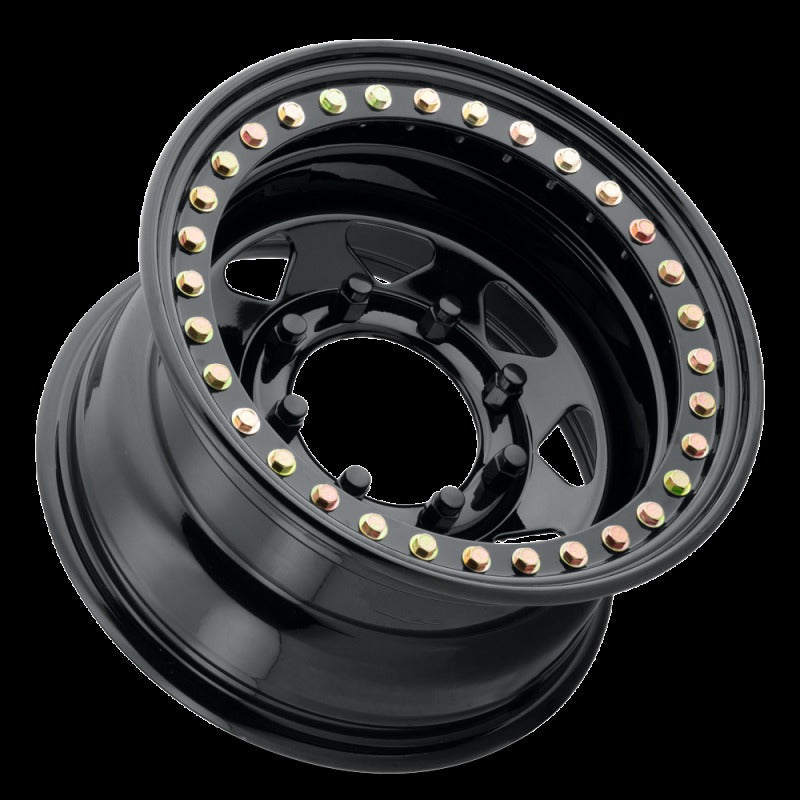 Raceline RT80 Rock 8 Spoke 15x8in / 8x165.1 BP / -19mm Offset / 130.81mm Bore - Gloss Black