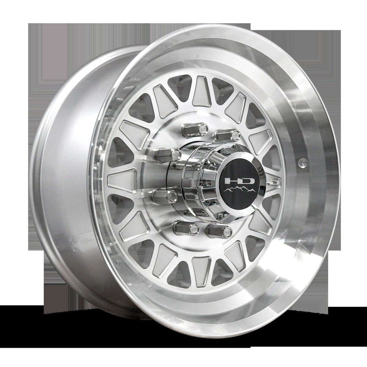 HD Trailer HDT Forged 17.5x6.75 +0 8x165mm 128.6mm Gloss Silver/Machined Face - Lug Centric