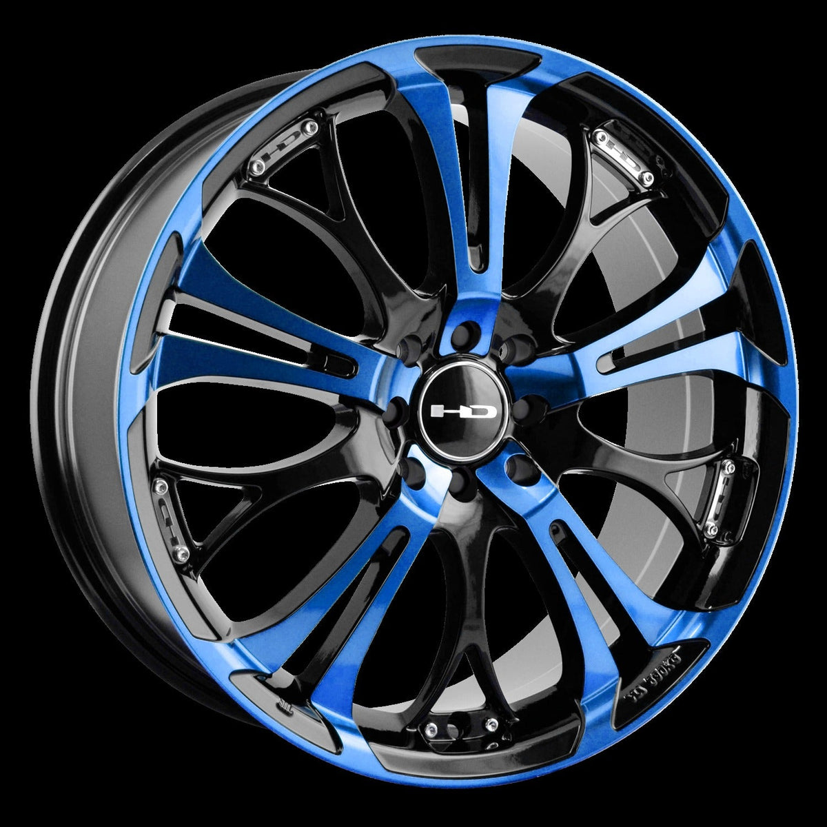 HD Wheels Spinout 18x7.5 +40 4x100/4x114.3mm 73.1mm Gloss Blue&BK/Machined Face