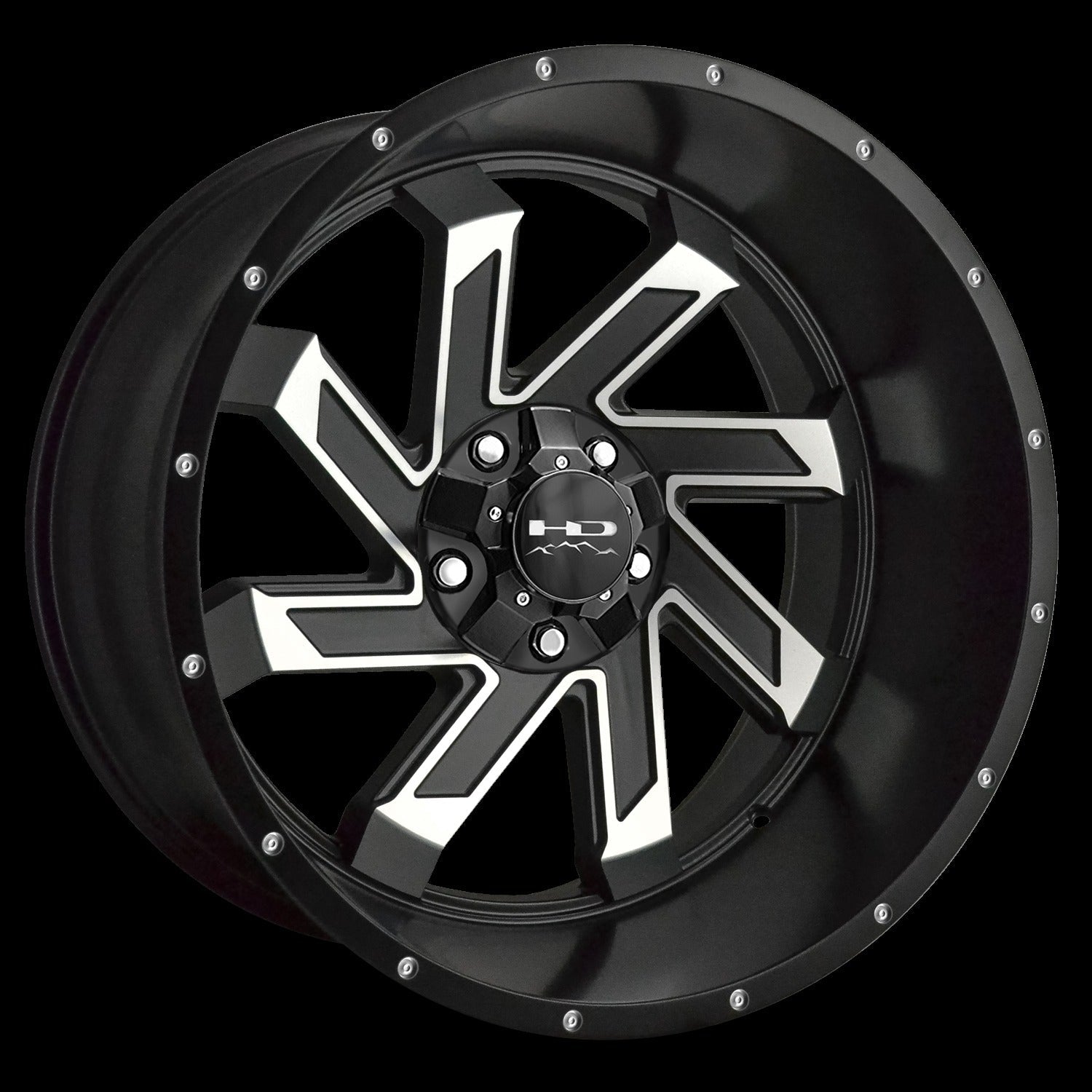 HD Offroad Saw 22x12 -44 5x127/5x139.7mm 78.1mm Satin Black/Machined Face