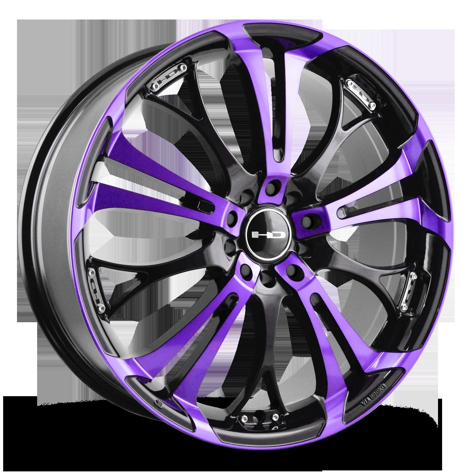 HD Wheels Spinout 20x8 +45 5x112/5x114.3mm 73.1mm Gloss Purple&BK/Machined Face
