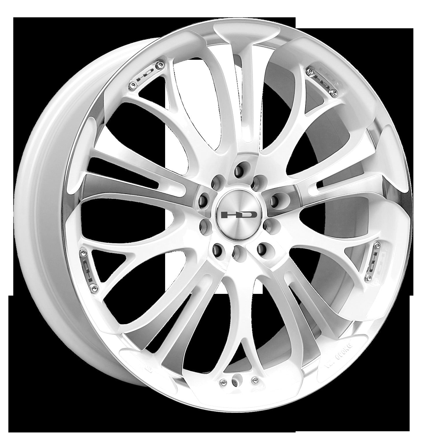 HD Wheels Spinout 20x8 +35 5x120/5x114.3mm 74.1mm Gloss White/Machined Face