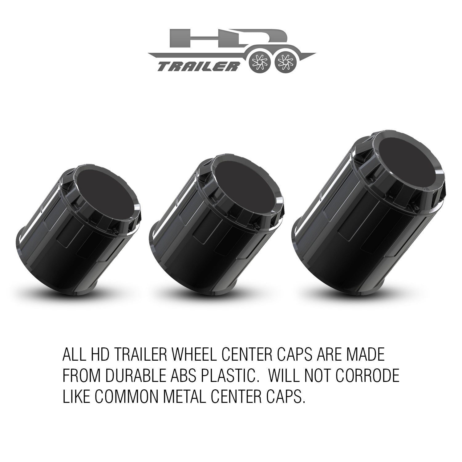 ( 6-LUG ) PUSH THROUGH HD TRAILER WHEEL CENTER CAPS