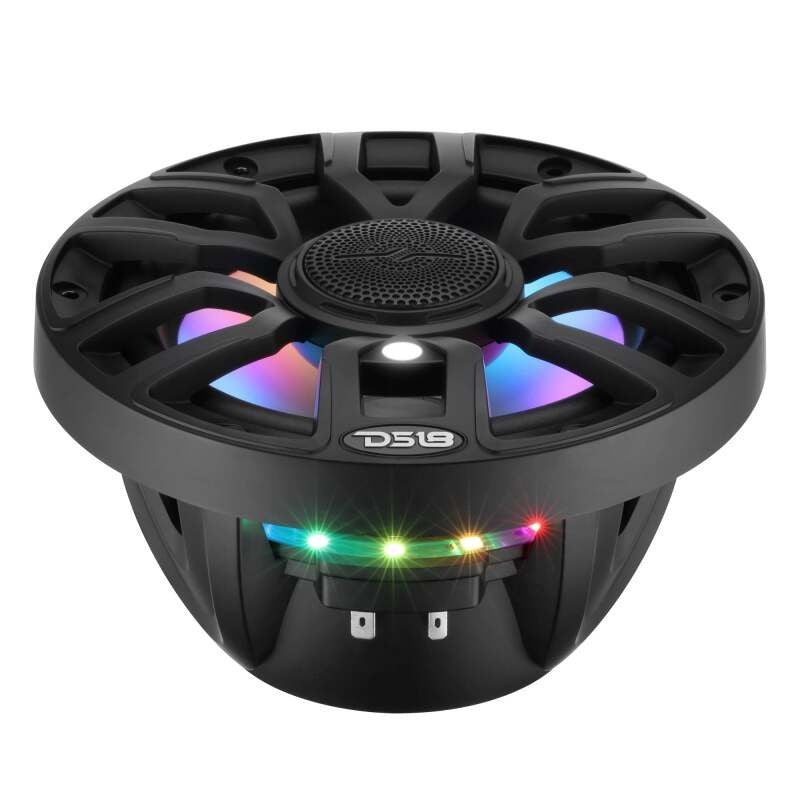 DS18 7.7in 2-Way 175 Watts RMS 4ohm Dgtl LED Lights Bullet Tweeter Cvrs Incl Blk Built-in Deck Light