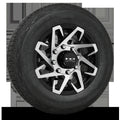 16 INCH | 8 on 6-1/2 | CANYON Aluminum Trailer Wheel w/ Radial Tire Assembly | Gloss Black with Machined Face ( 1pc )