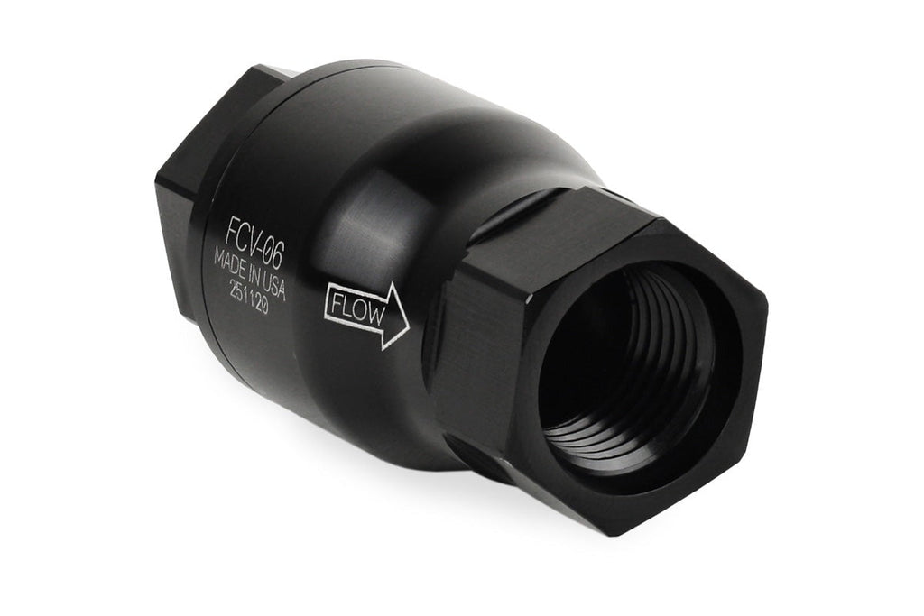 Improved Racing High-Flow, Low Cracking Pressure Flapper Check Valve, -6AN O-Ring Boss