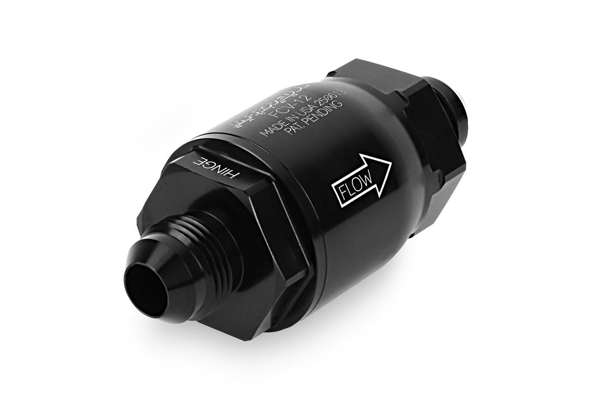 Improved Racing High-Flow, Low Cracking Pressure Flapper Check Valve, -8AN Male