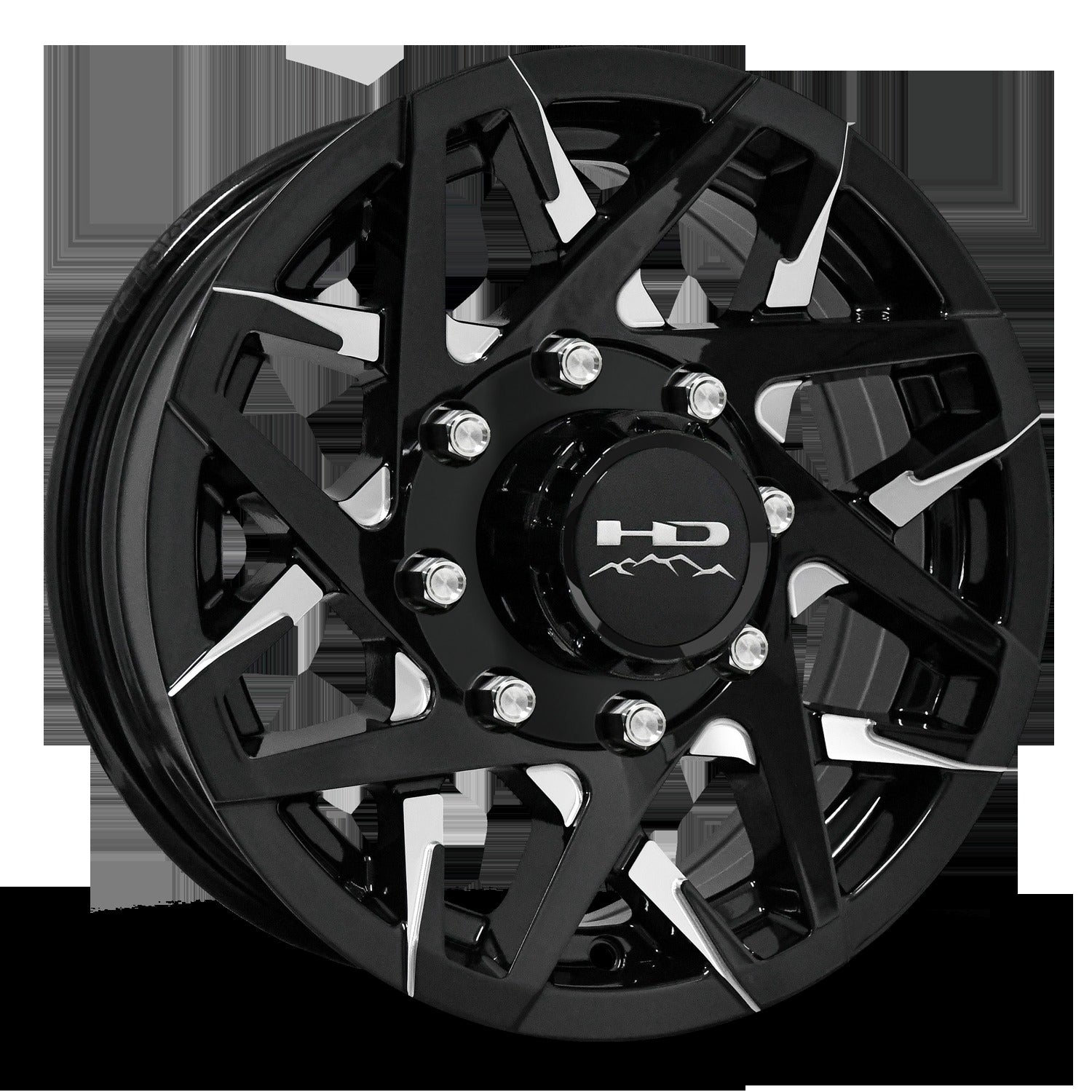 HD Trailer Canyon 16x6 +0 8x165mm 128.6mm Gloss Black/Milled Face