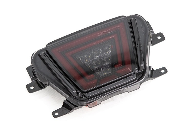 OLM V1 F1 Style Rear Brake / Fog / Reverse Light - Smoke Lens / Gloss Black Base / Red Bar) - 2020-2024 Toyota GR Supra