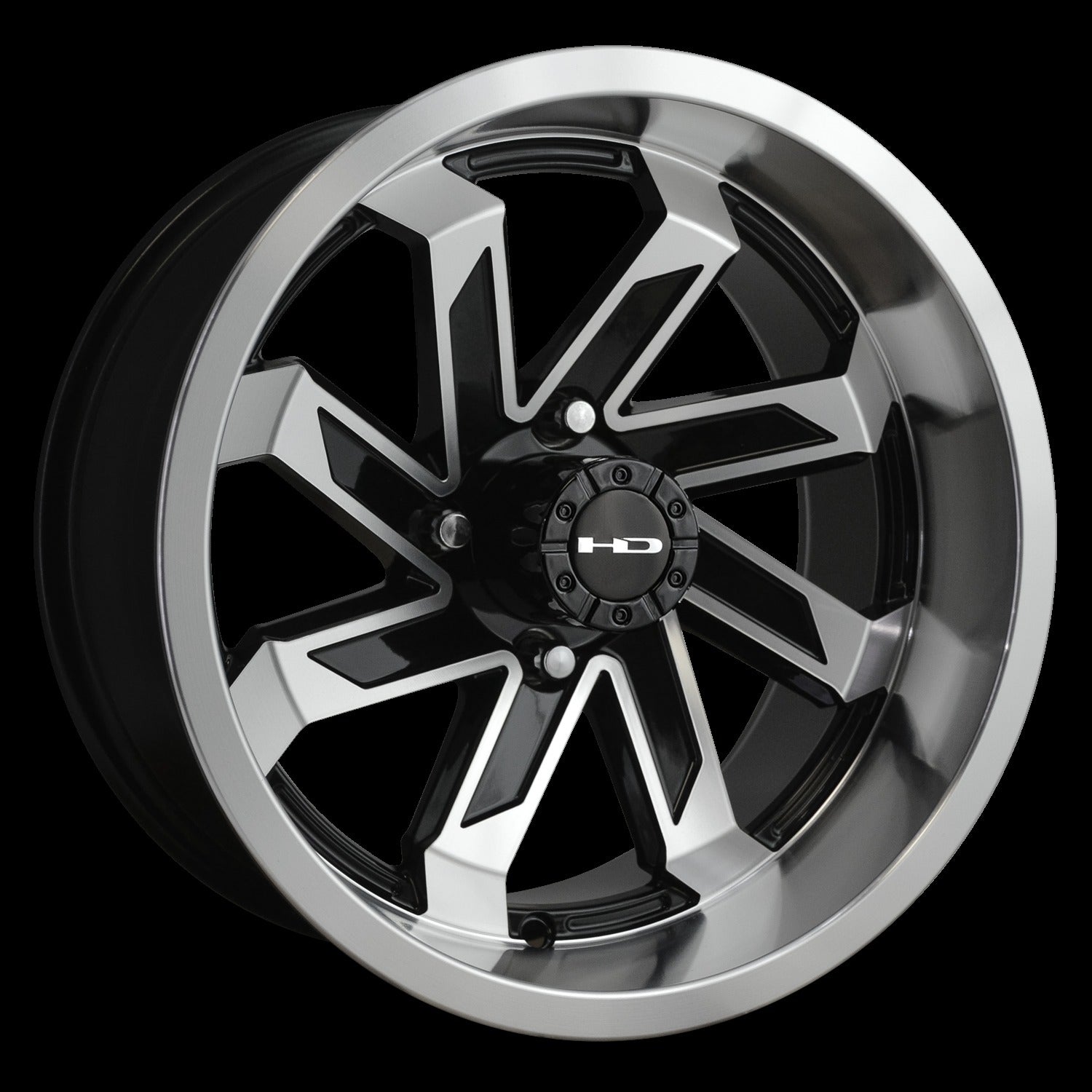HD Golf Saw 14x7 -14 4x101.6mm 68.2mm Gloss Black/Machined Face&Lip