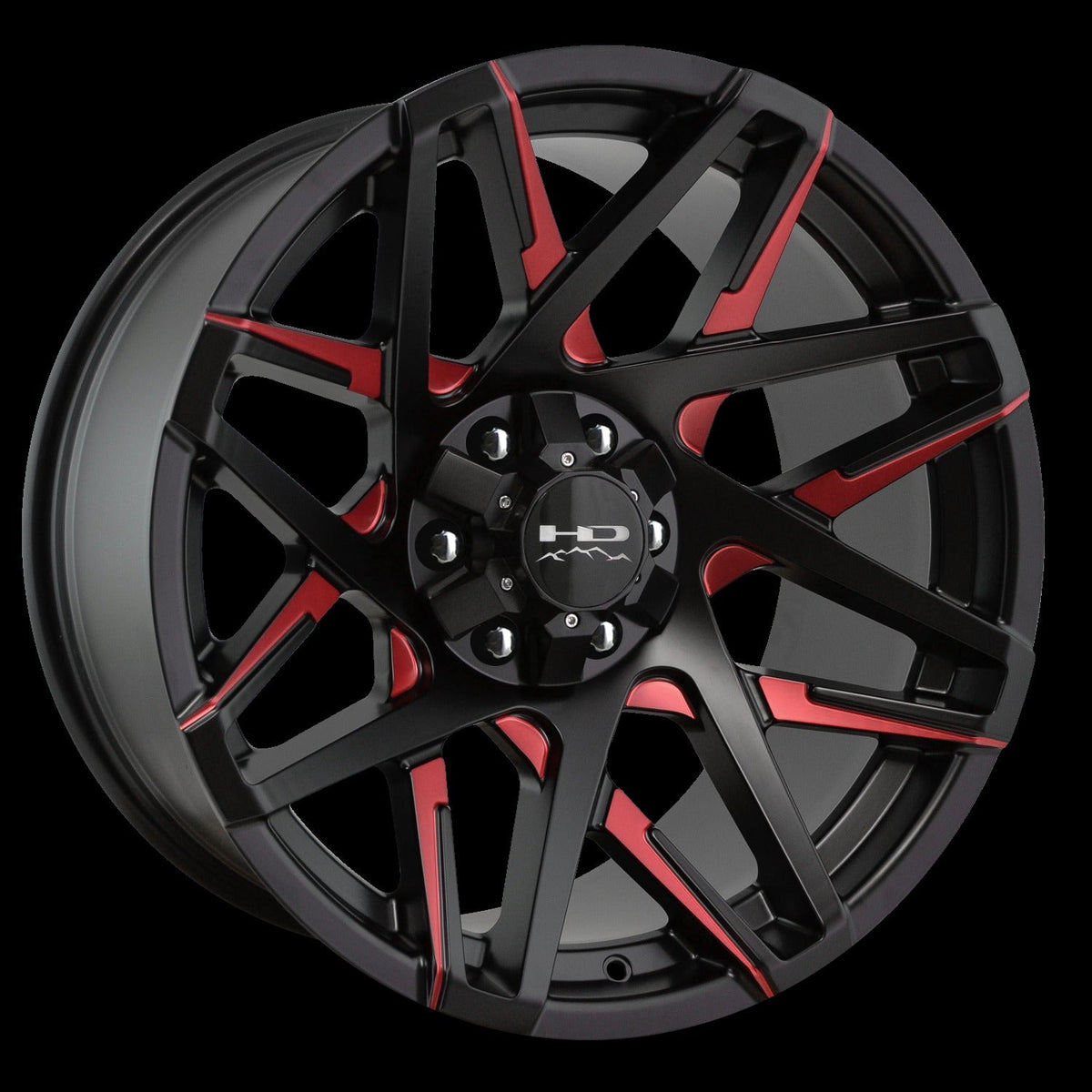 HD Offroad Canyon 20x10 -25 6x135/6x139.7mm 106.2mm Satin Red&BK/Milled Face