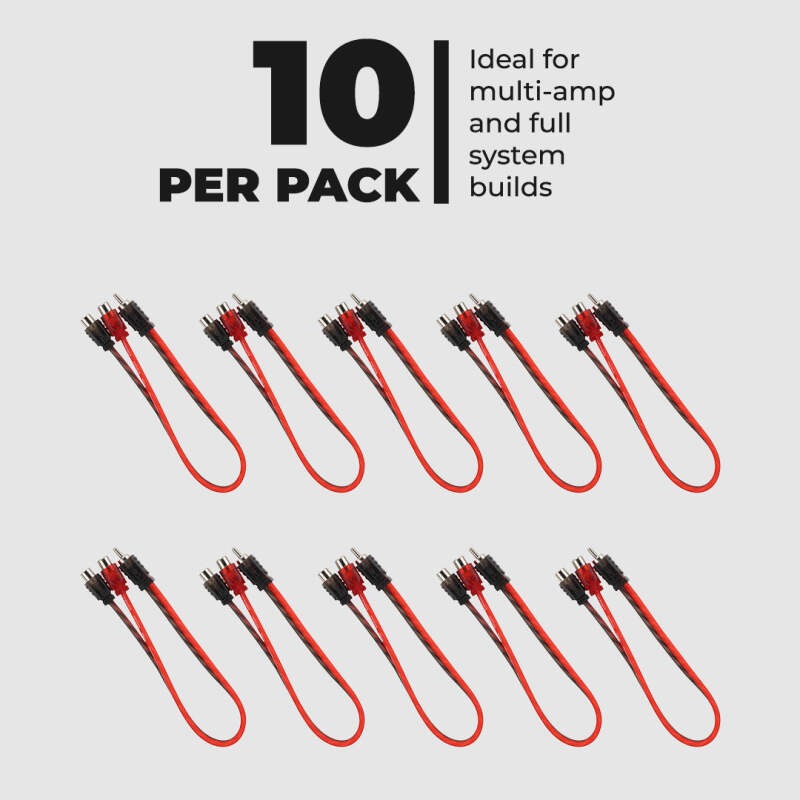 DS18 Level 1 RCA Y Connector 1 Male to 2 Female 10 x Pack
