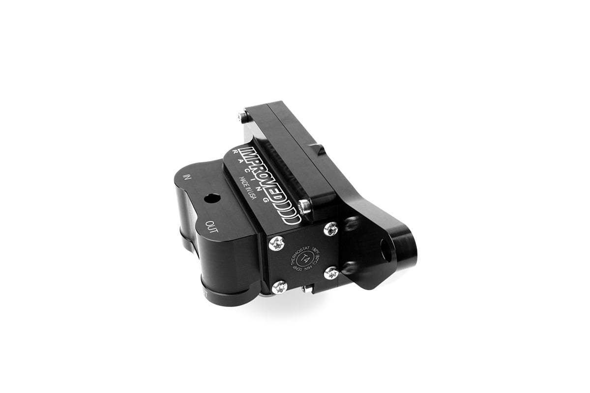 Improved Racing Oil Cooler Adapter for BMW Engines, Bottom-Mount Lines, 180°F Thermostat