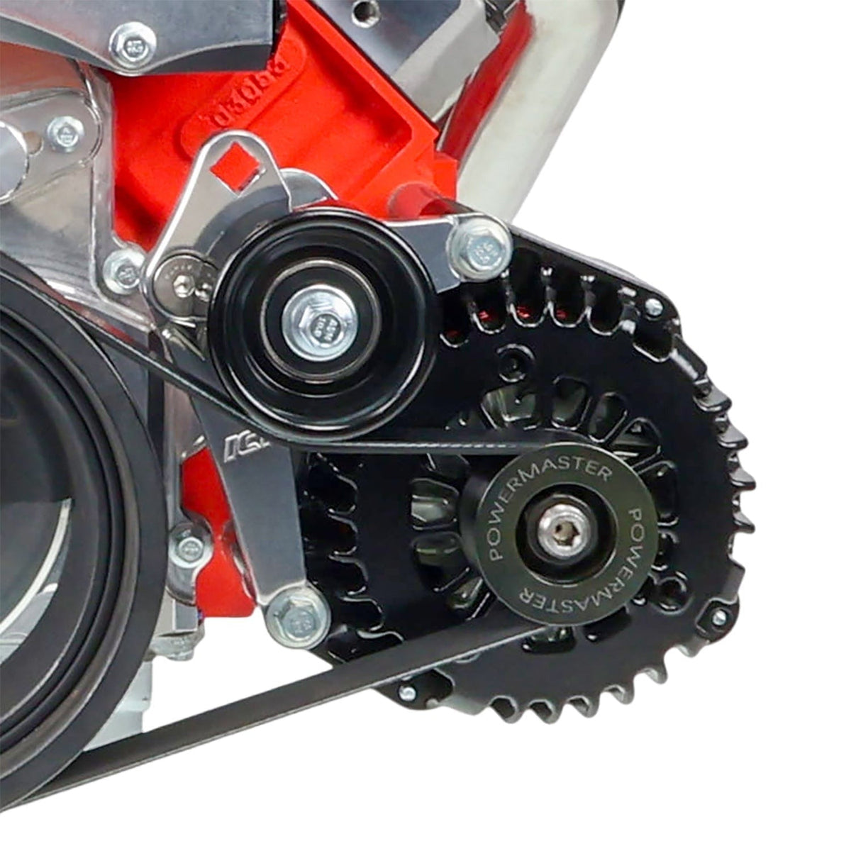 ICT BILLET LS Truck Passenger Alternator Relocation Bracket w/ Turnbuckle Tensioner