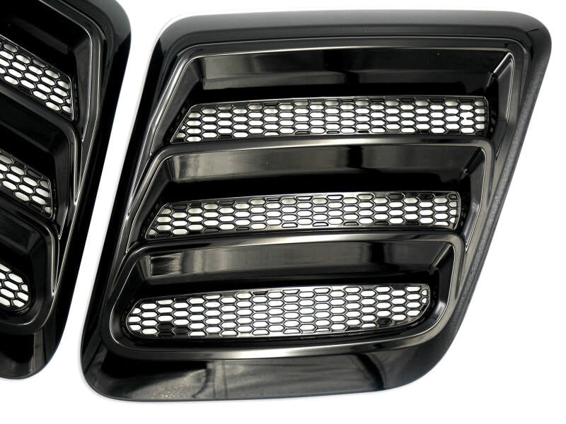 Roush 2018-2023 Mustang Hood Heat Extractors - Gloss Black
