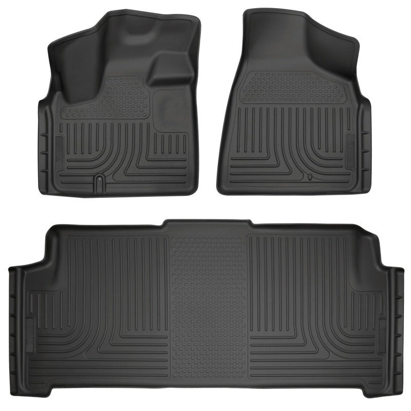 Husky Liners 08-20 Dodge Grand Caravan Weatherbeater Front & 2nd Seat Floor Liners - Black