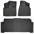 Husky Liners 08-20 Dodge Grand Caravan Weatherbeater Front & 2nd Seat Floor Liners - Black