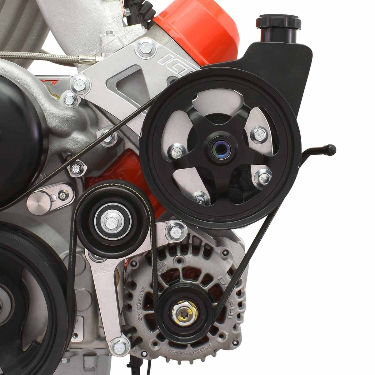 ICT BILLET LS Truck High Mount w/ Type 2 Power Steering Pump & Alternator Bracket Kit