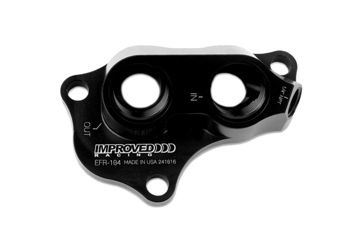Improved Racing Remote Oil Filter / Oil Cooler Adapter for Gen 2 Ford 5.0 Coyote Engine