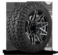 HD Golf Wheel & Tire Package ( 1pc ) 12x7.0 Canyon Black Milled Edges w ( 1pc ) 23 Inch A/T Tire