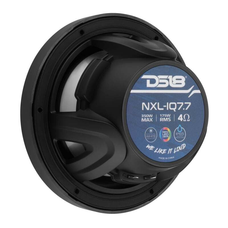 DS18 7.7in 2-Way 175 Watts RMS 4ohm Dgtl LED Lights Bullet Tweeter Cvrs Incl Blk Built-in Deck Light