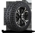 HD Golf Wheel & Tire Package ( 1pc ) 14x7.0 Spinout Gloss Black Machined w ( 1pc ) 23 Inch A/T Tire