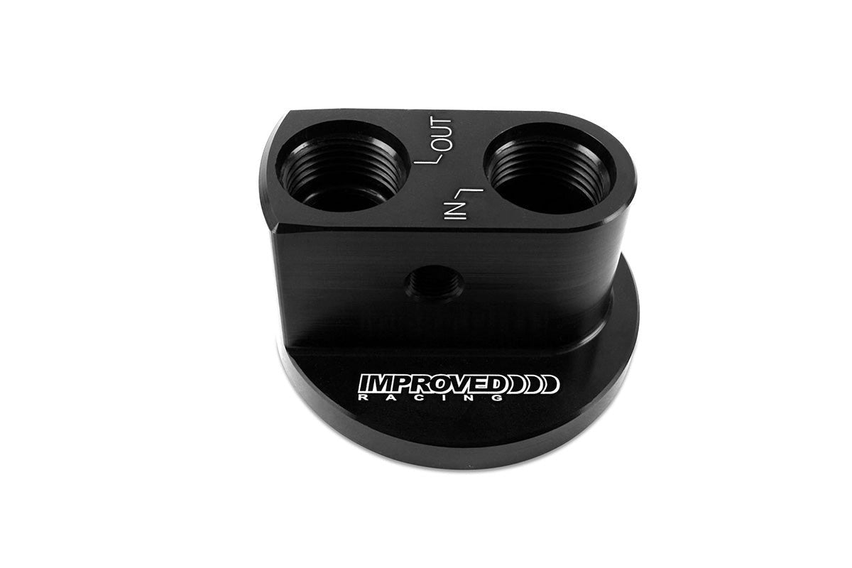 Improved Racing Remote Oil Filter Take-Off Adapter Plate, 13/16"-16 Filter Thread
